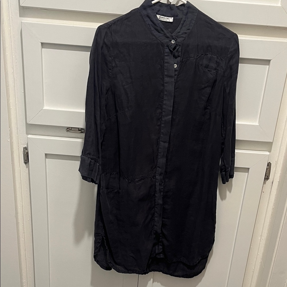 Women’s black banana blue tunic vintage!